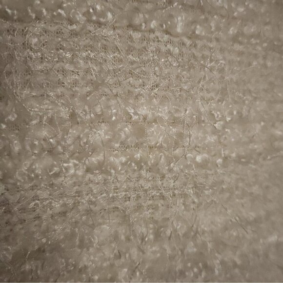 Wallpapher Womens Cropped Cream Short Sleeve Eyelash Sweater Medium - Picture 3 of 6